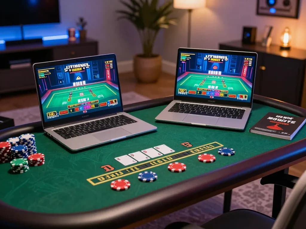 Engaging with online blackjack game at https://n188.build/ in a stylish home setting.