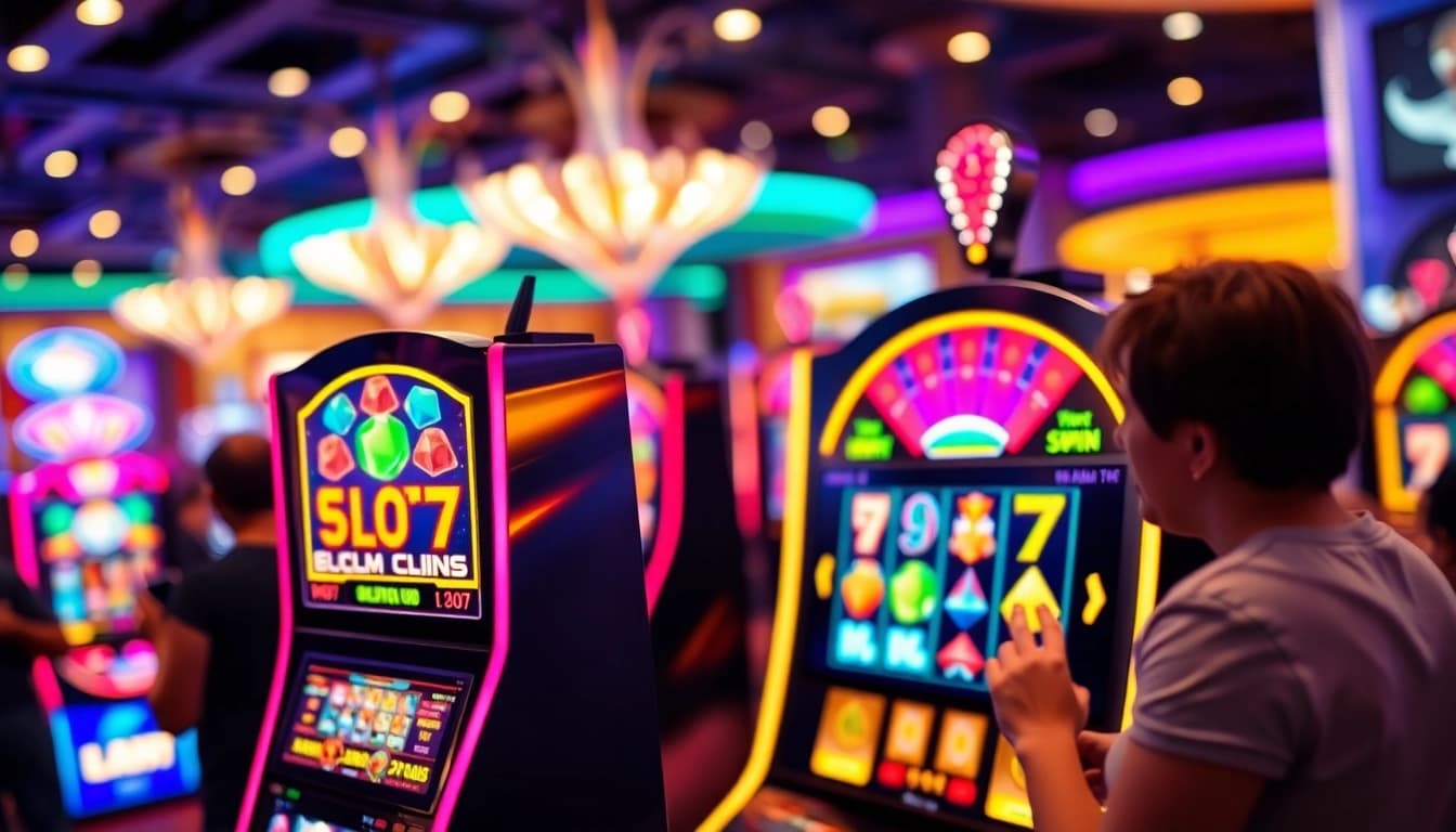 Menangkan permainan di Slot77 dengan mesin slot berwarna-warni yang menarik dan pemain yang antusias.