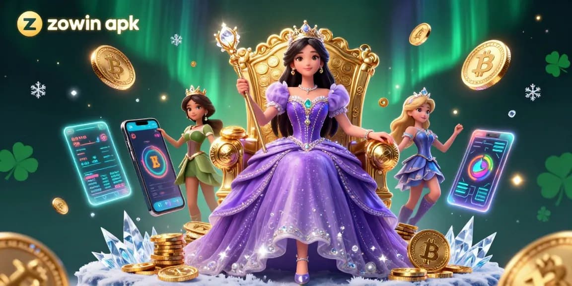 Play with the Zowin apk to win exciting rewards in this dynamic casino-themed illustration.