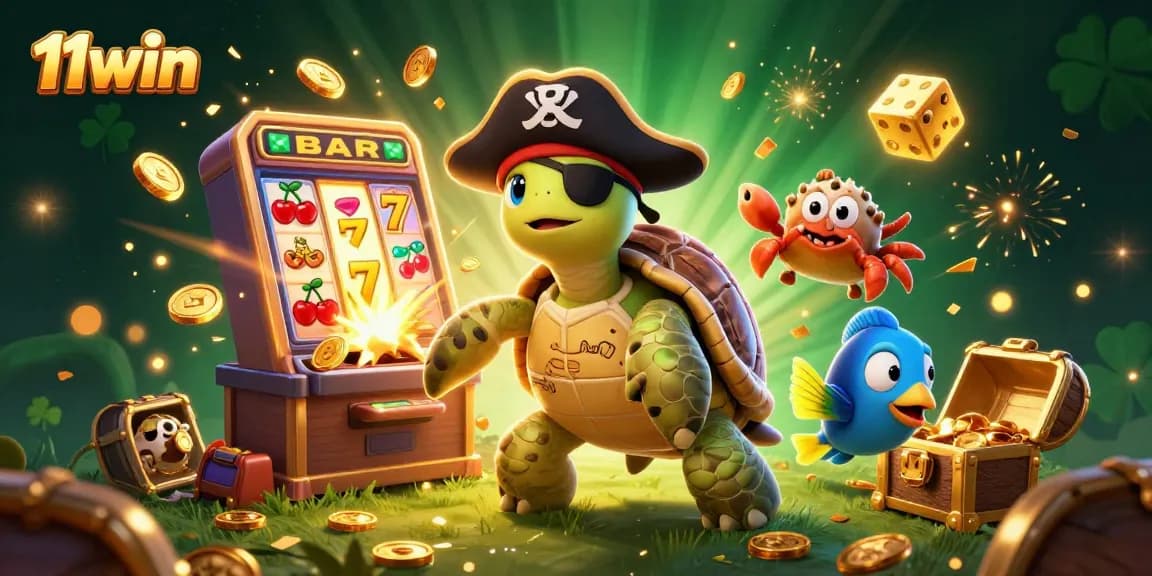 Spin to win with 11win's vibrant casino scene, showcasing a jackpot of exciting games.