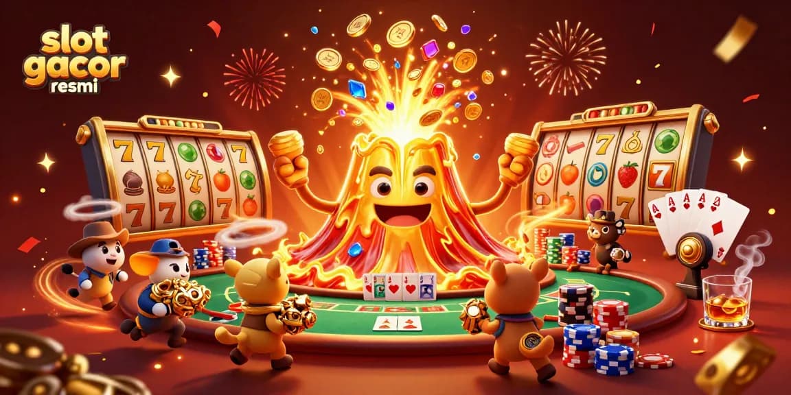 Experience thrilling wins with slot gacor resmi in a vibrant 3D casino illustration.