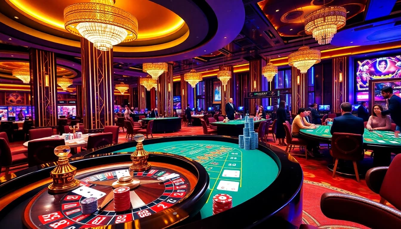 Go88 gaming table with colorful cards, chips, and an exciting casino atmosphere.