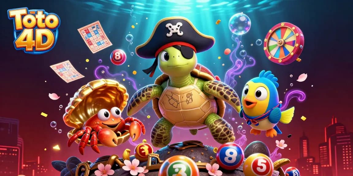 Experience the excitement of Toto 4D through vibrant characters and dynamic gambling elements.