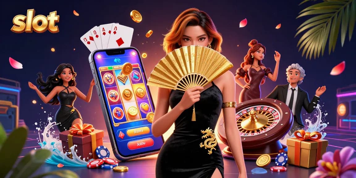 Spin the slot reels with vibrant colors and dynamic casino elements in this captivating artwork.