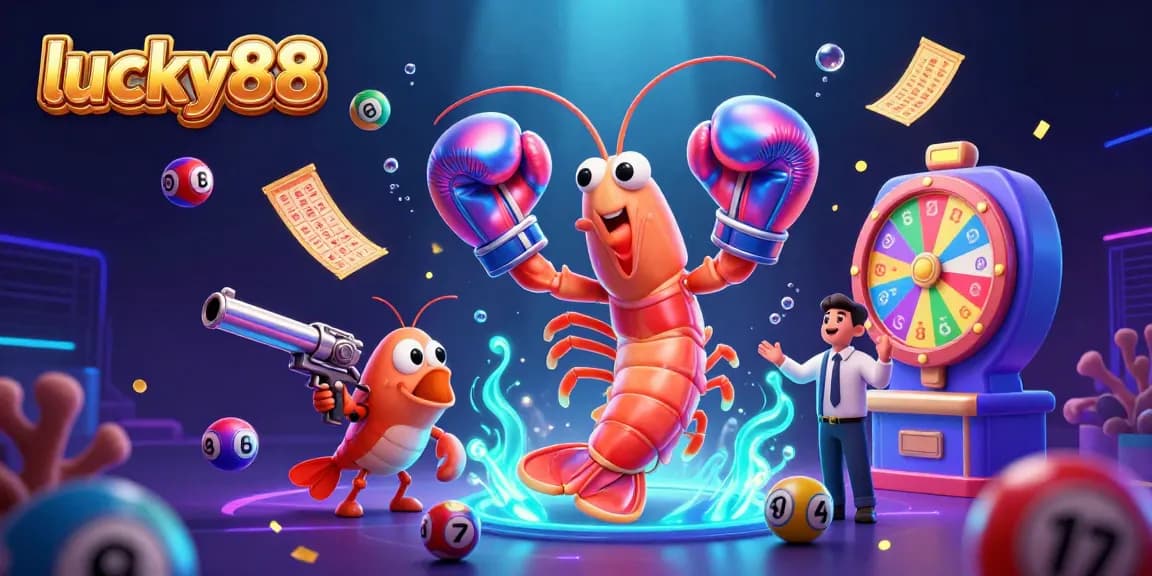 Experience thrilling lottery excitement with lucky88 in a vibrant underwater scene.