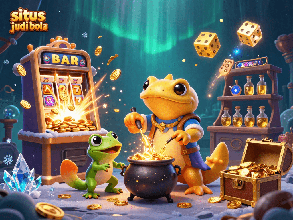 Experience the excitement of situs judi bola with dynamic golden alchemist characters and vibrant casino elements.