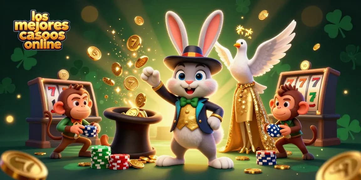 Los mejores casinos online ofrecen una experiencia mágica con un conejo mago y asistente.