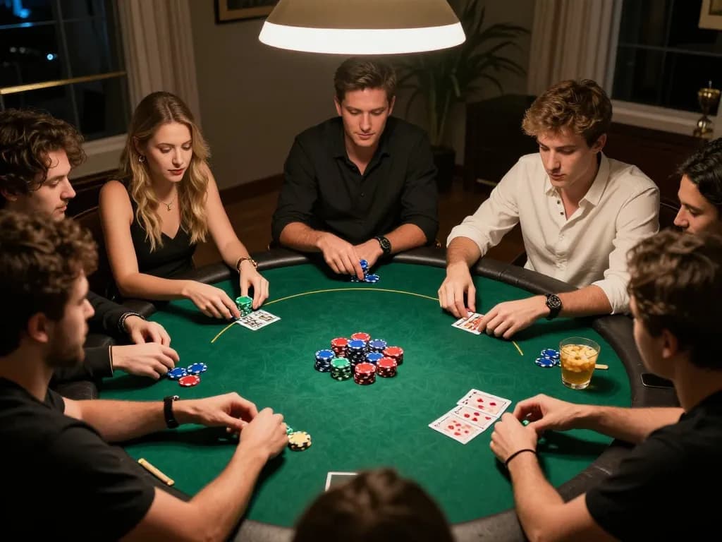 Players enjoying an exciting poker game night at home with vt88 camaraderie and strategy in focus