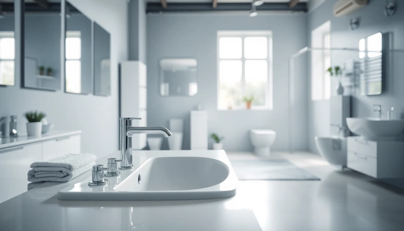 Moderne Sanitärinstallation von sonni sanitär GmbH in stilvollem Badezimmer mit eleganten Armaturen.
