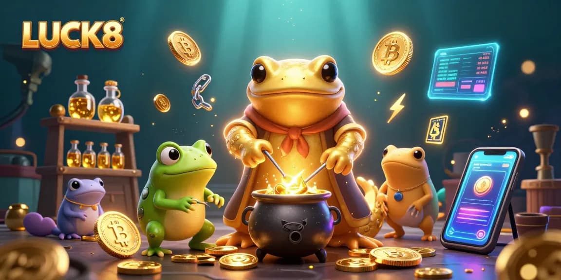 Join the excitement with LUCK8 in this vibrant casino-themed illustration showcasing big wins and rich rewards.