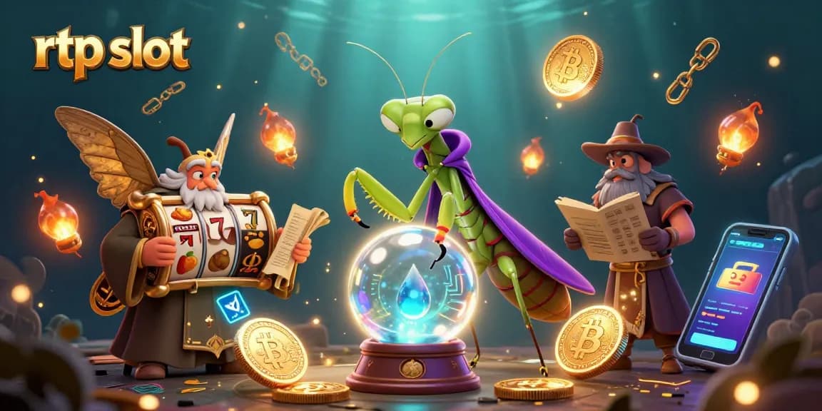 Engage with the captivating rtp slot scene featuring a fortune teller and vibrant slot symbols.