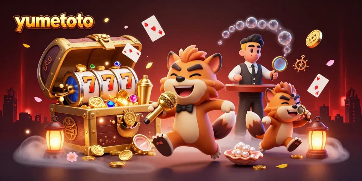Experience yumetoto through lively hyenas in a comedic casino scene with immersive games and vibrant visuals.