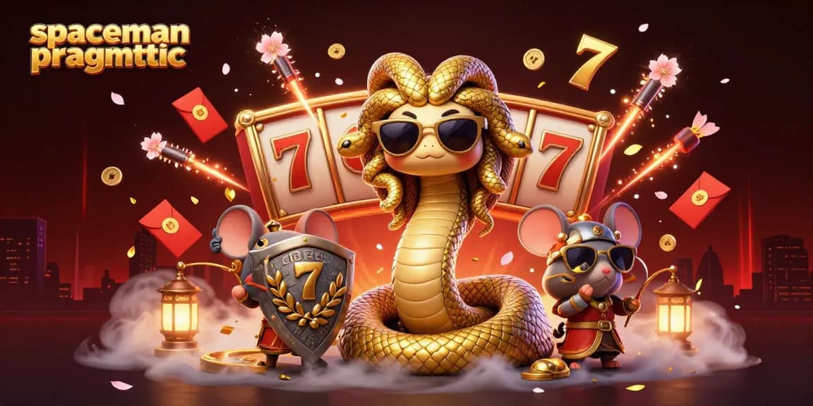 Play the exciting spaceman pragmatic slot with vibrant characters and game elements in a bustling casino scene.