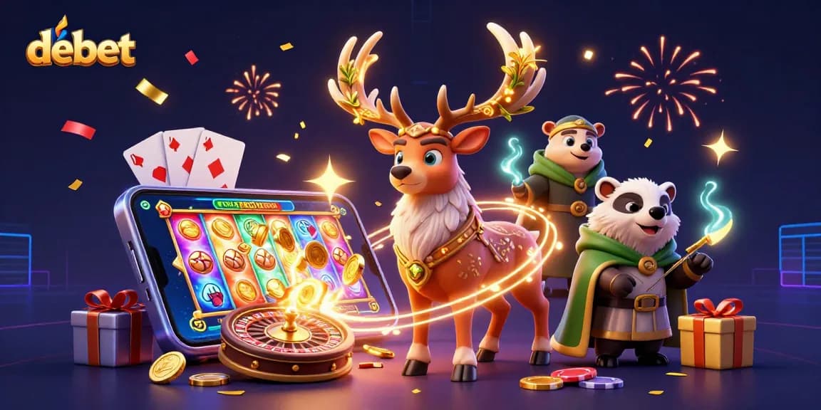 Experience the debet online casino with exciting slot games and engaging elements in a vibrant atmosphere.