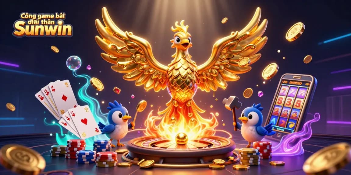 Play the exciting Cổng game bài đổi thưởng Sunwin with a dynamic 3D casino scene full of action and winnings.