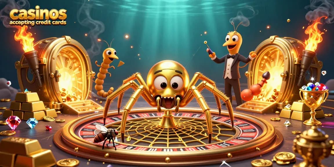 Bet confidently at casinos accepting credit cards while enjoying a thrilling 3D casino scene.