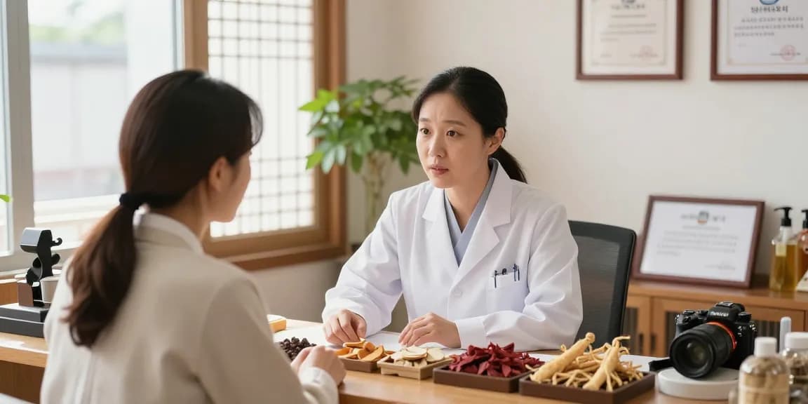 Compassionate consultation with a practitioner at 영통한의원 highlighting holistic health.