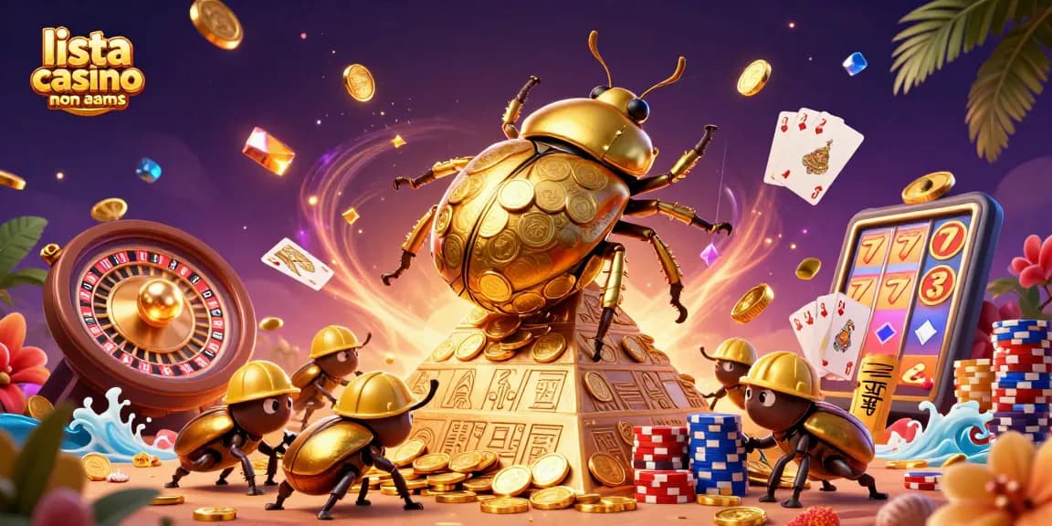 Esplora la lista casino non AAMS con simboli egiziani e monete d'oro in una scena vivace.