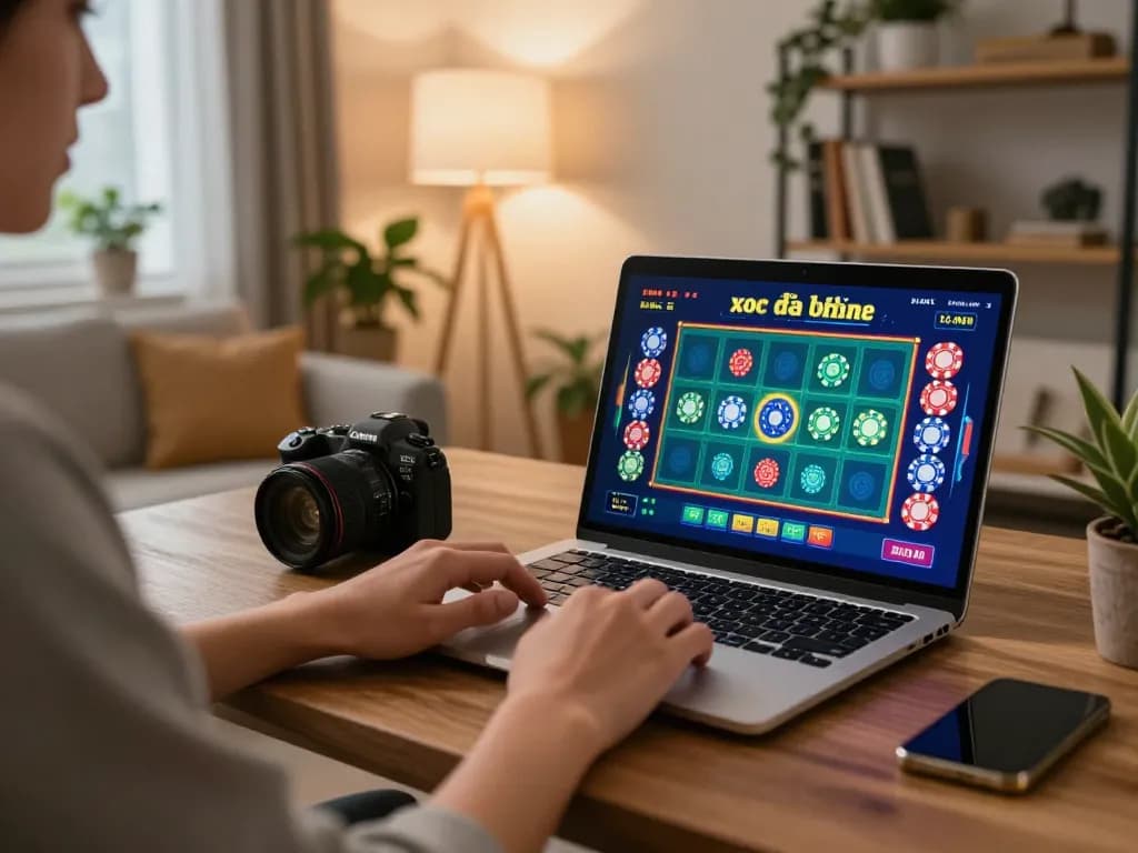 xóc đĩa online gameplay on a laptop showcasing vibrant game graphics and betting options