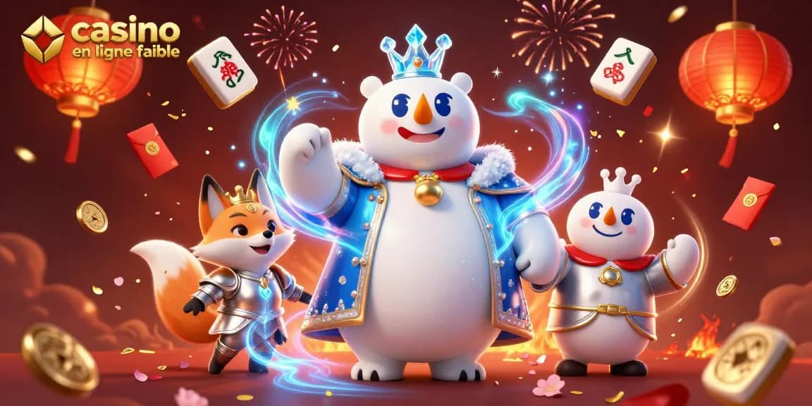 Profitez des jeux dans un casino en ligne fiable avec une scène festive animée.