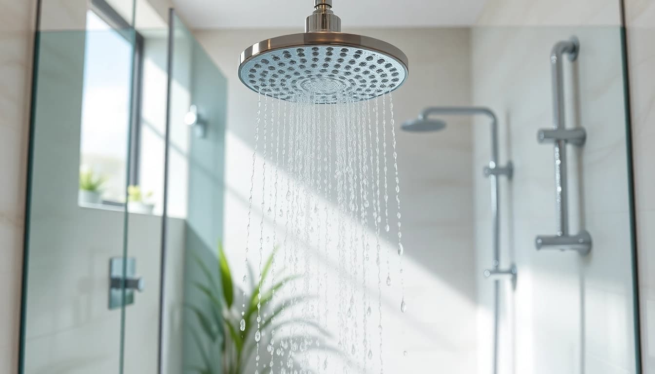 Experience elegant showers Australia with a modern bathroom design featuring sleek fixtures.