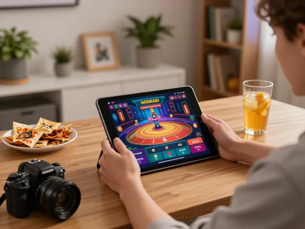 Experience top quality widgets while playing casino games at home, showcasing vibrant gaming setup and engaging design