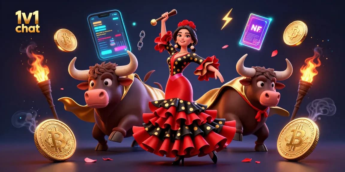 Engage in exciting 1v1 chat with vibrant 3D characters in a dynamic casino setting.