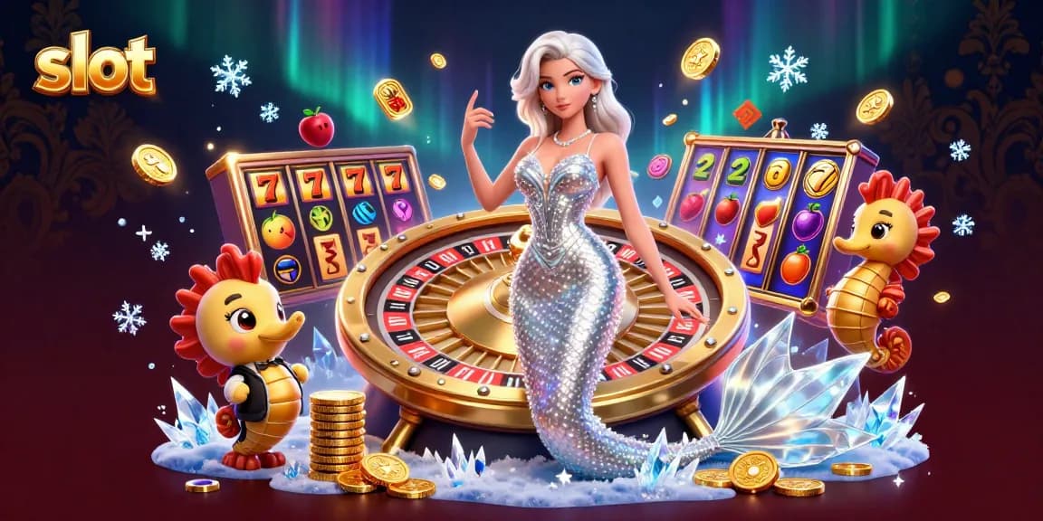 Spin the slot reels with exciting gameplay featuring a glamorous woman and her charming seahorse companion.