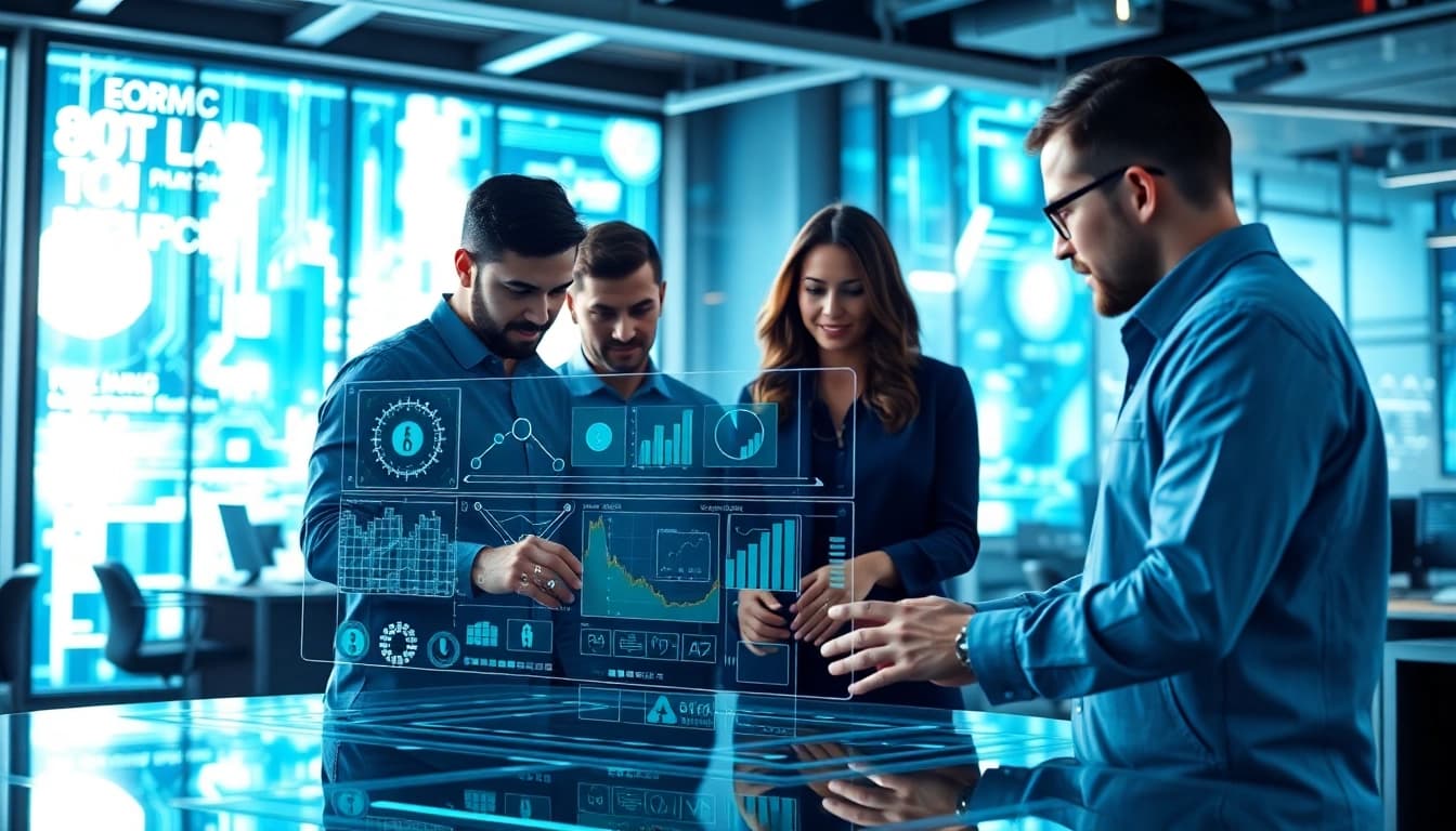 Illustration of EORMC in AI blockchain development, showcasing teamwork and innovation.