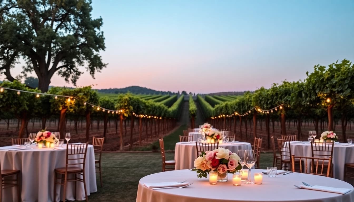 Capture the essence of northern california wedding venues with a romantic vineyard setting.