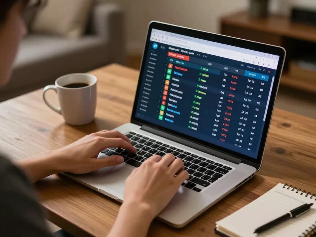 Person engaged in online sports betting with oli4d displayed on laptop screen in a comfortable home setting
