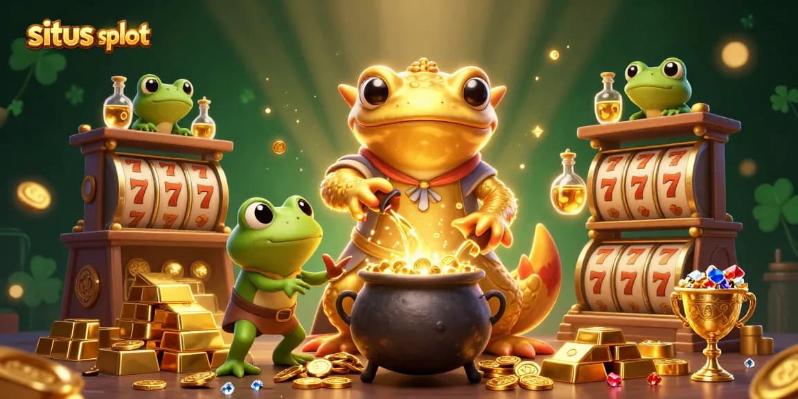 Spin the reels in situs slot as a golden salamander brings fortune in a magical laboratory.
