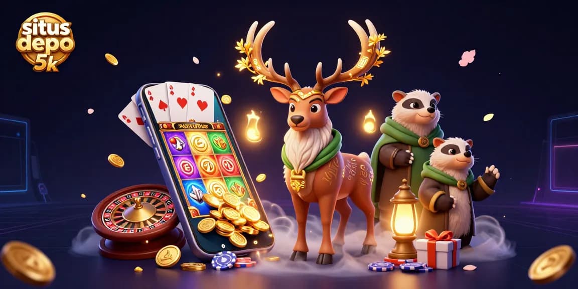 Menangkan peluang di situs depo 5k dengan slot game berkualitas, simbol keberuntungan, dan antusiasme permainan.