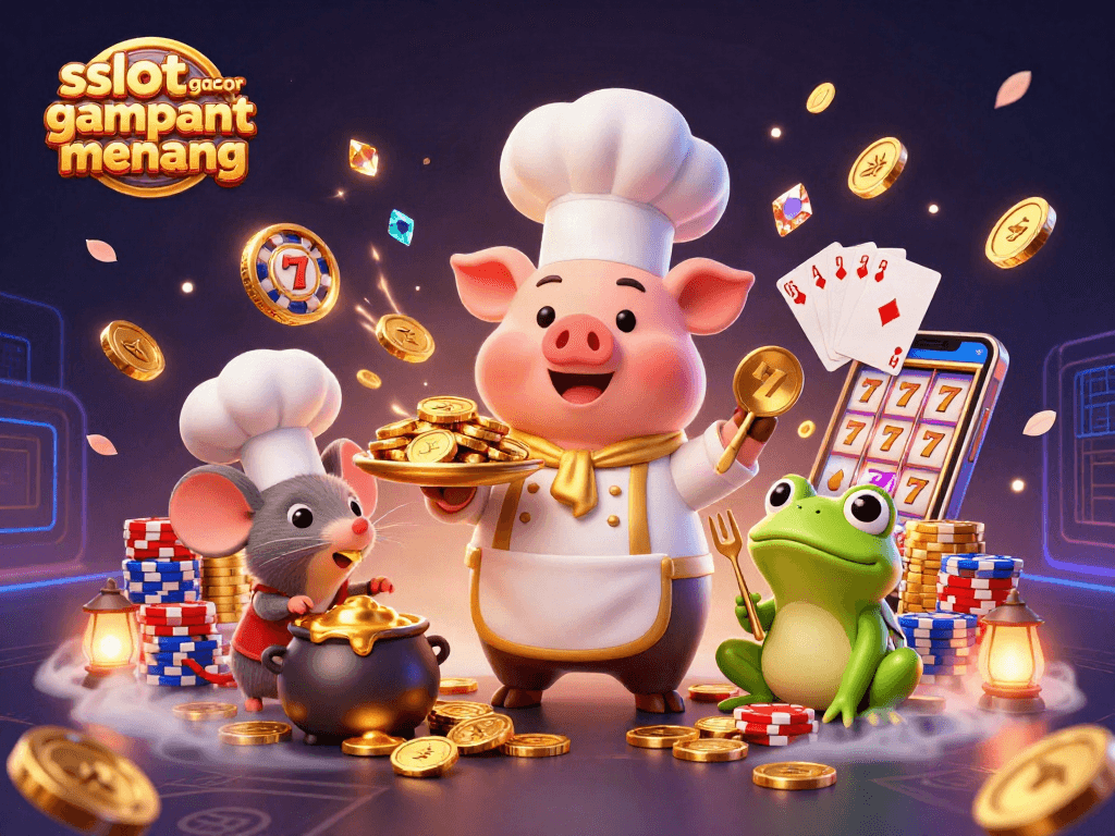 Experience the excitement of slot gacor gampang menang with vibrant characters, gold coins, and dynamic casino action.