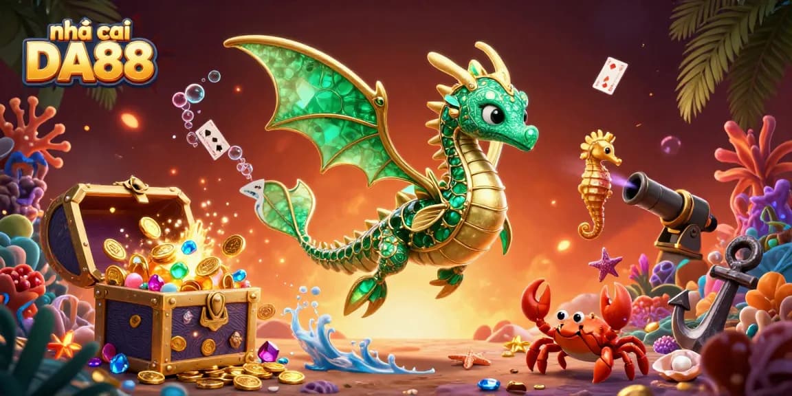 Place your bets at nhà cái DA88 with vibrant casino elements and captivating sea creatures.