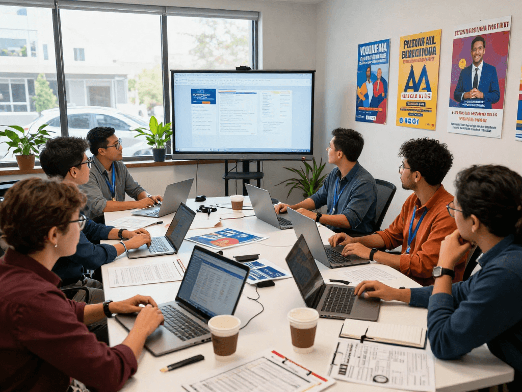 Email marketing for campaigns in a dynamic political office teamwork setting.