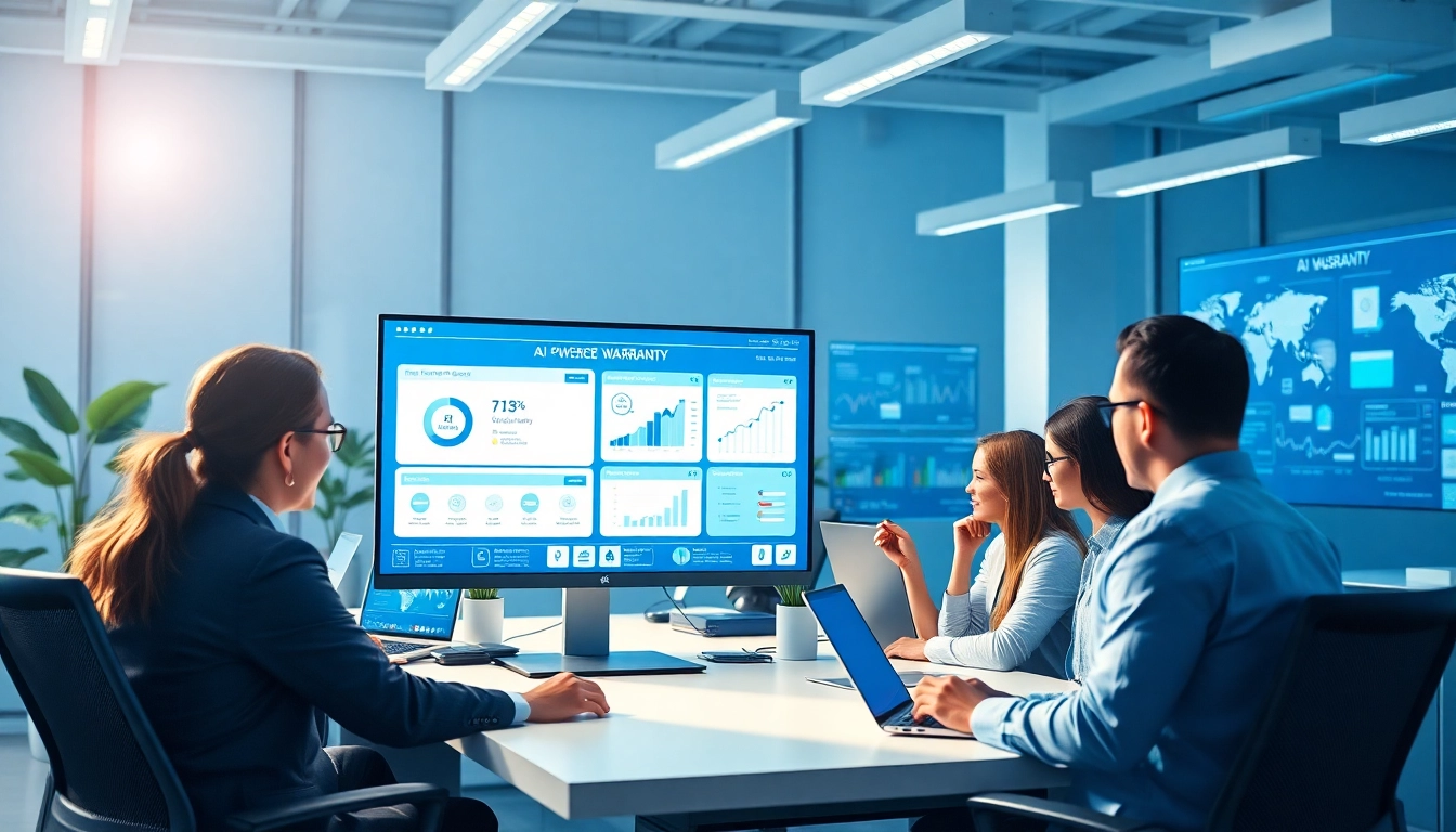 Visual representation of an AI powered warranty company showcasing automation and collaboration.
