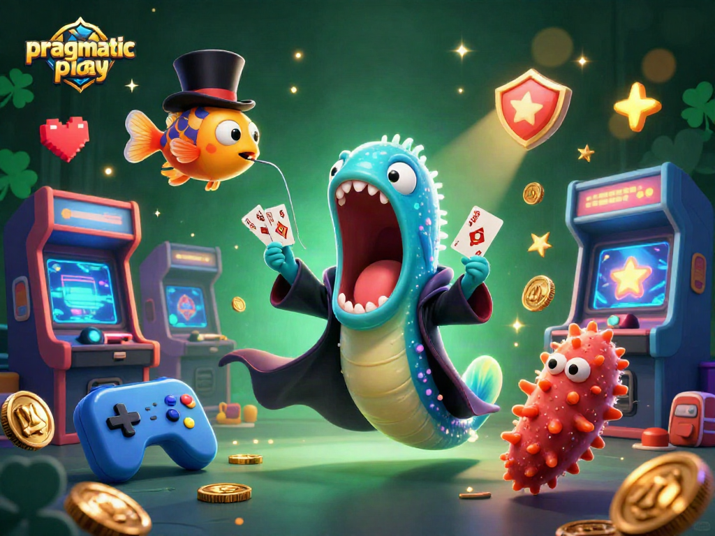 Engage with the vibrant world of pragmatiac play featuring a lively casino scene with animated characters.