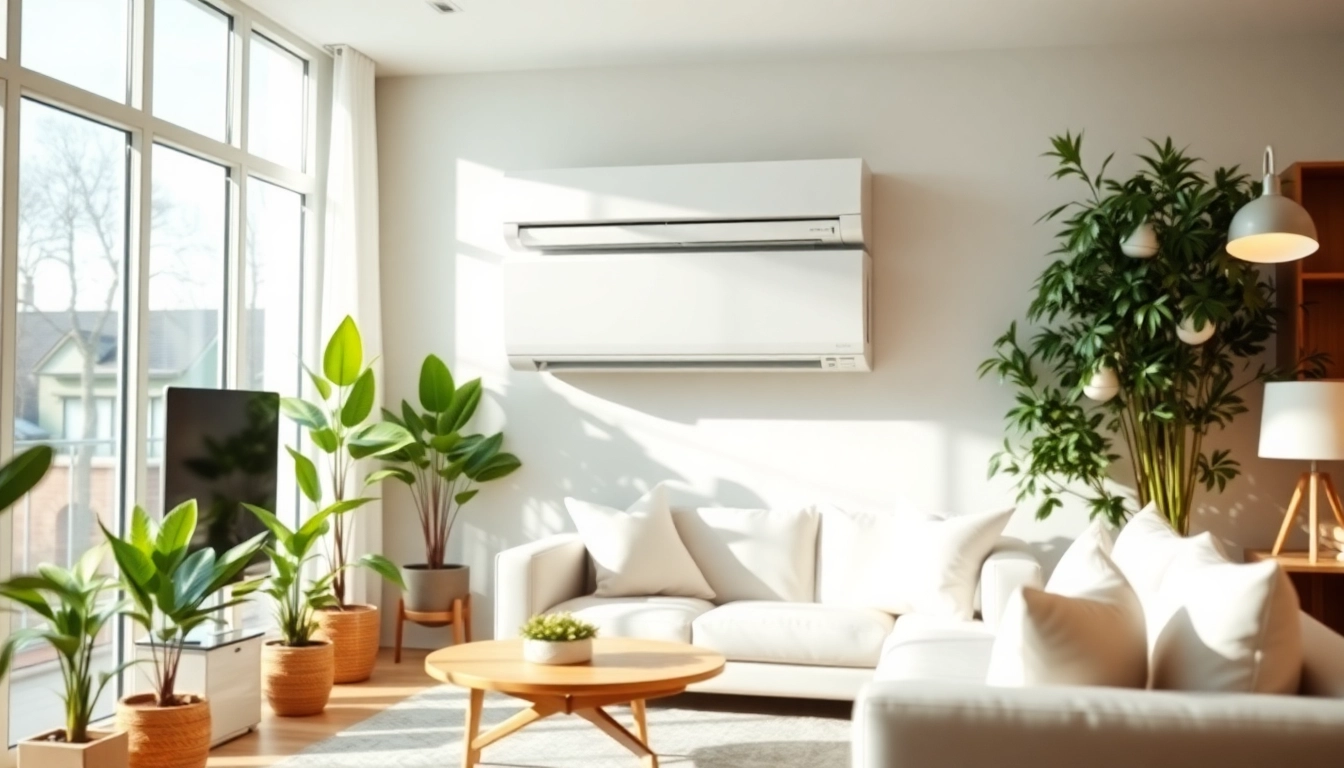 Install a daikin mini split ac in a modern living space showcasing comfort and energy efficiency.