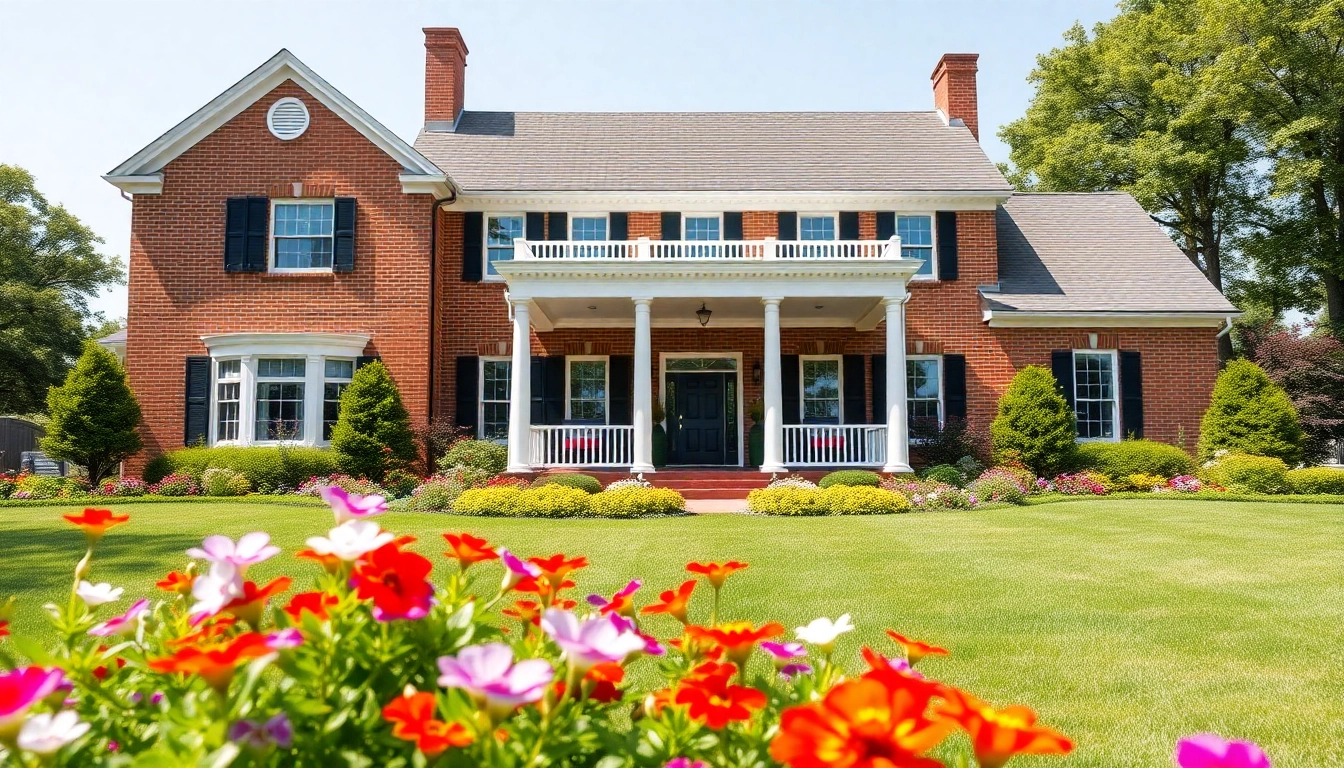 Crafting a colonial home build with striking architecture and vibrant garden elements.