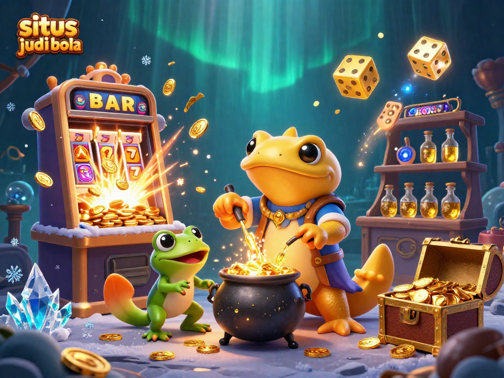 Experience the excitement of situs judi bola with dynamic golden alchemist characters and vibrant casino elements.