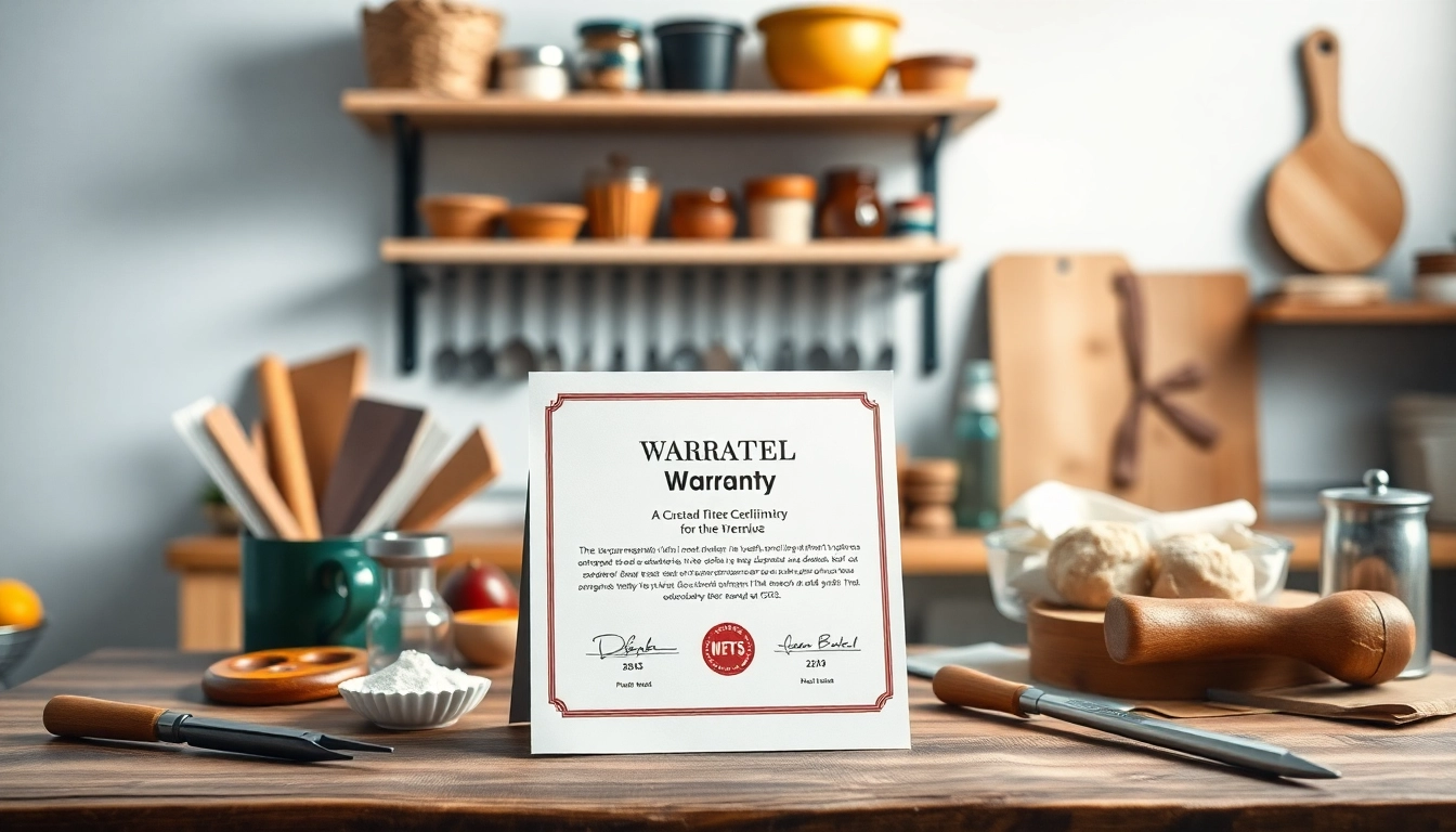 Learn who owns Pretzel warranty with a close-up of a warranty certificate on a kitchen desk.