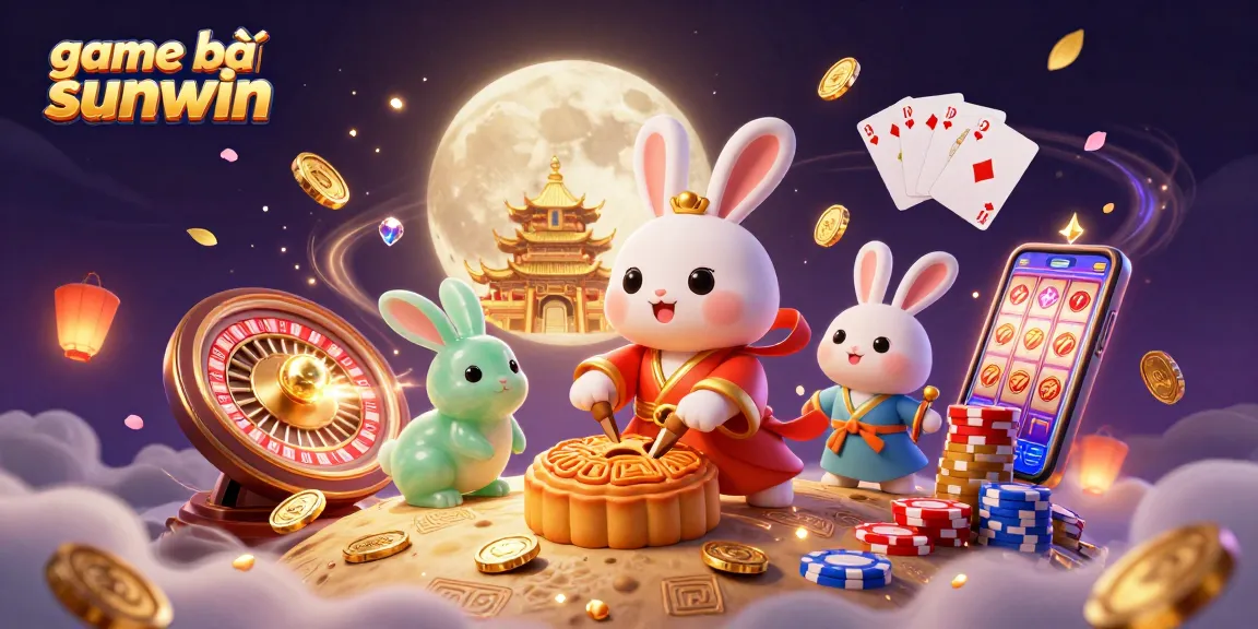 Experience thrilling game bài sunwin with vibrant 3D illustrations of casino elements and charming characters.