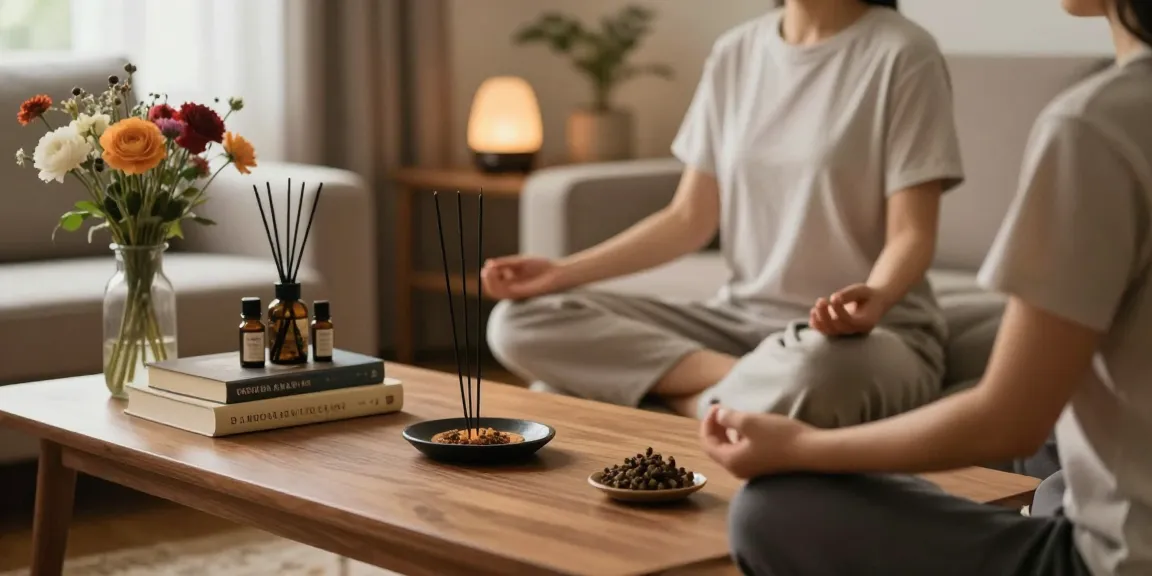 Calming atmosphere with Black Mamba incense enhancing relaxation.
