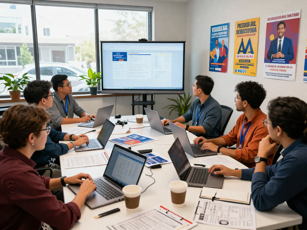 Email marketing for campaigns in a dynamic political office teamwork setting.