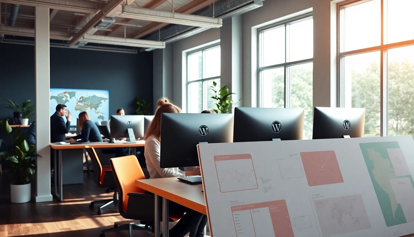 Wordpress Agentur bei der kreativen Zusammenarbeit in einem modernen Büro.
