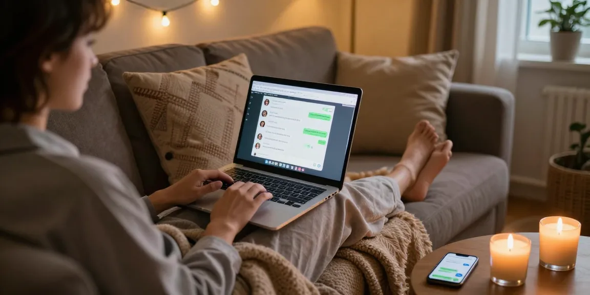 Engaging sexting ai conversation in a cozy home environment with a warm atmosphere.