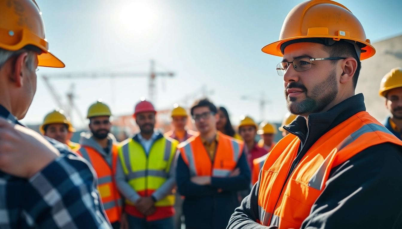 Engaging scene depicting construction safety programs in action during a training session.