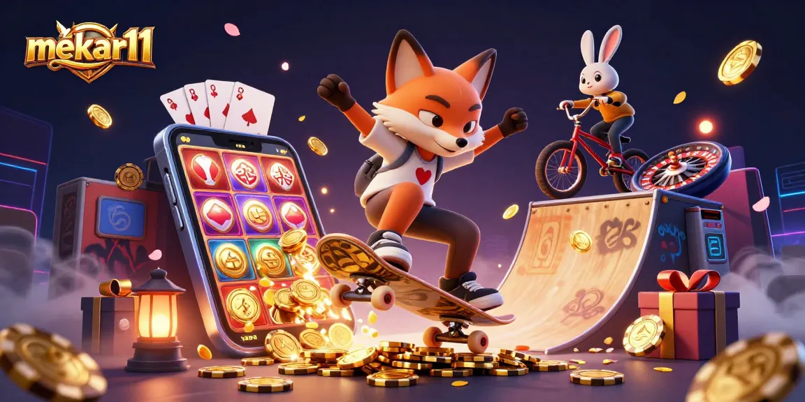 Check out mekar11 as a vibrant fox performs tricks in a dynamic gambling world.