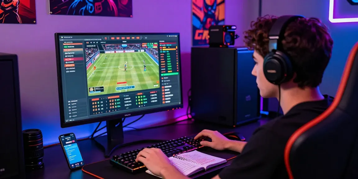 Player engaged with a 토토사이트 interface, showcasing dynamic betting options and immersive gaming setup.